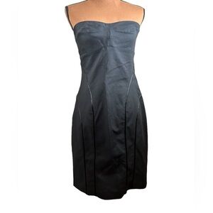 Express Strapless Black Dress with piping detail